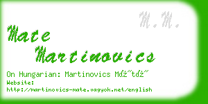 mate martinovics business card